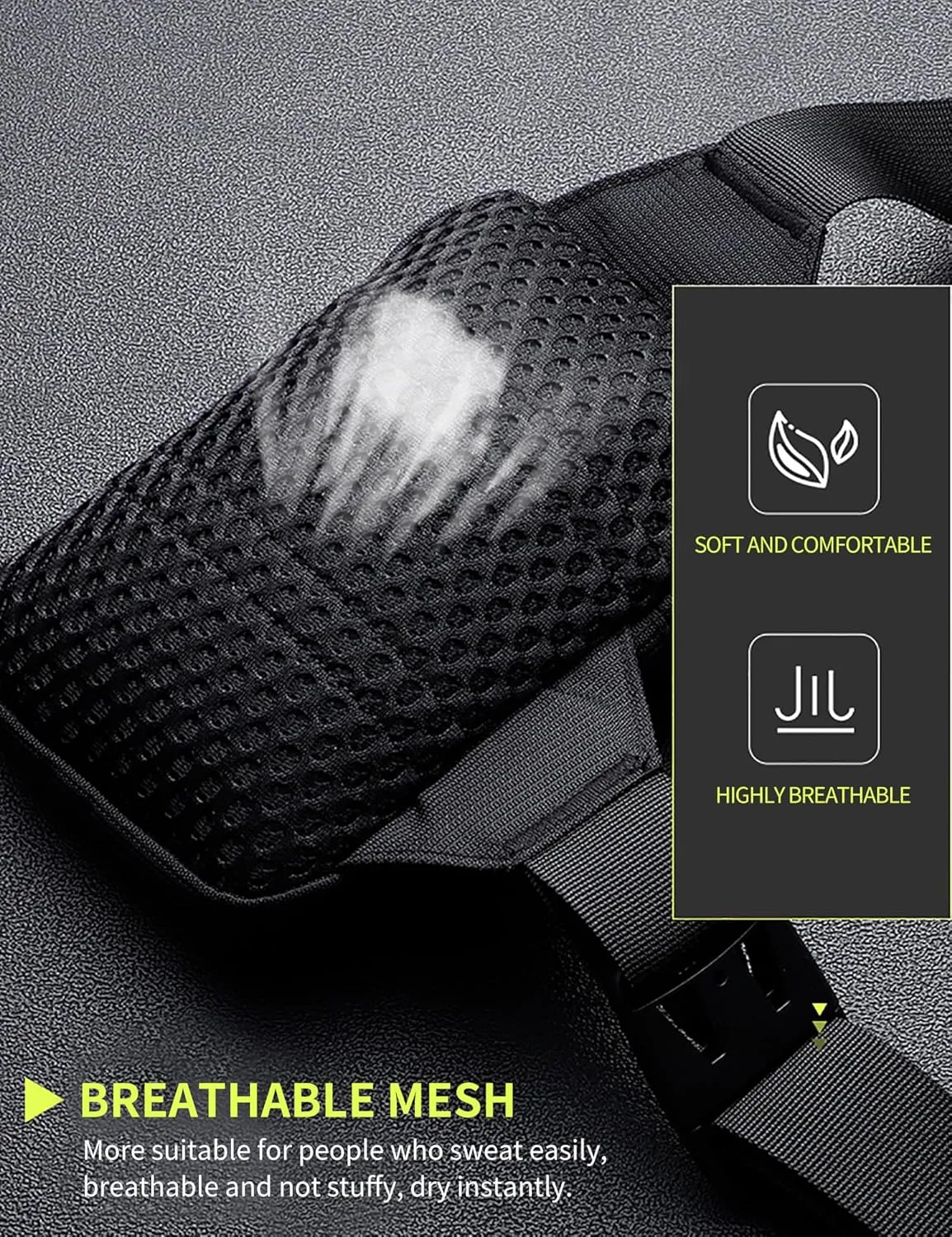 Peicees Mini Crossbody Sling Bag Dual Pocket Water Resistant Running Phone Holder Chest Shoulder Bag for Men Women Travel Gym