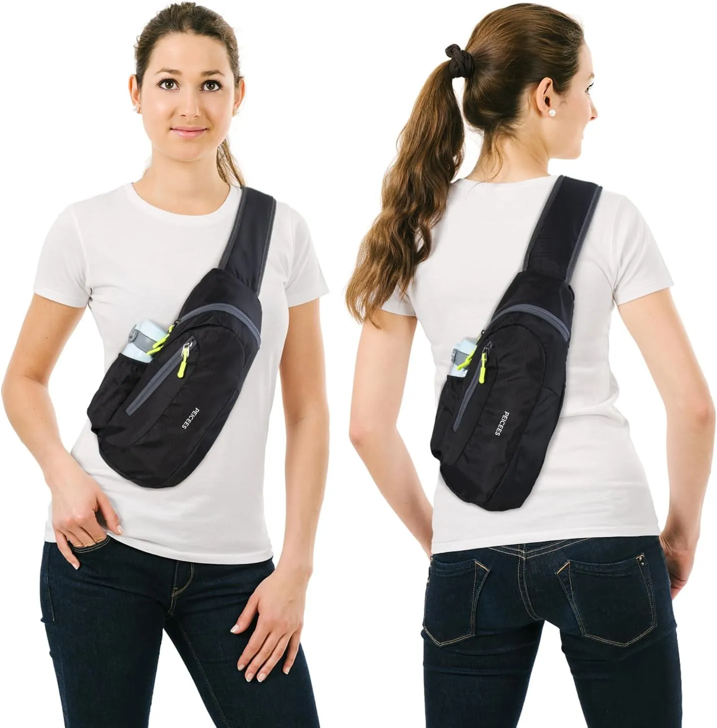 Peicees Small Sling Bag For Men Women Crossbody Man Purse Chest Bag Packable Backpack Waterproof Shoulder Bag Hiking Travel
