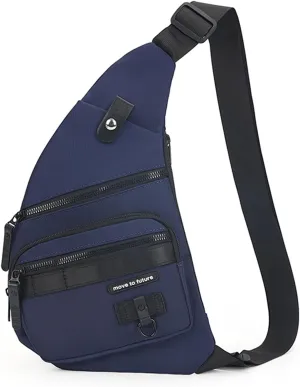 Peicees Small Sling Bag For Men Women Crossbody Shoulder Bag Purse Anti Theft Chest Bag For Travel Hiking Riding Lightweight
