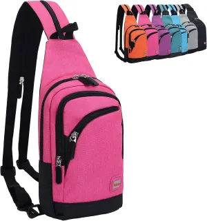 Peicees Small Sling Bag for Women Mens Convertible Crossbody Backpack Shoulder Chest Daypack with Zipper Strap for Hiking