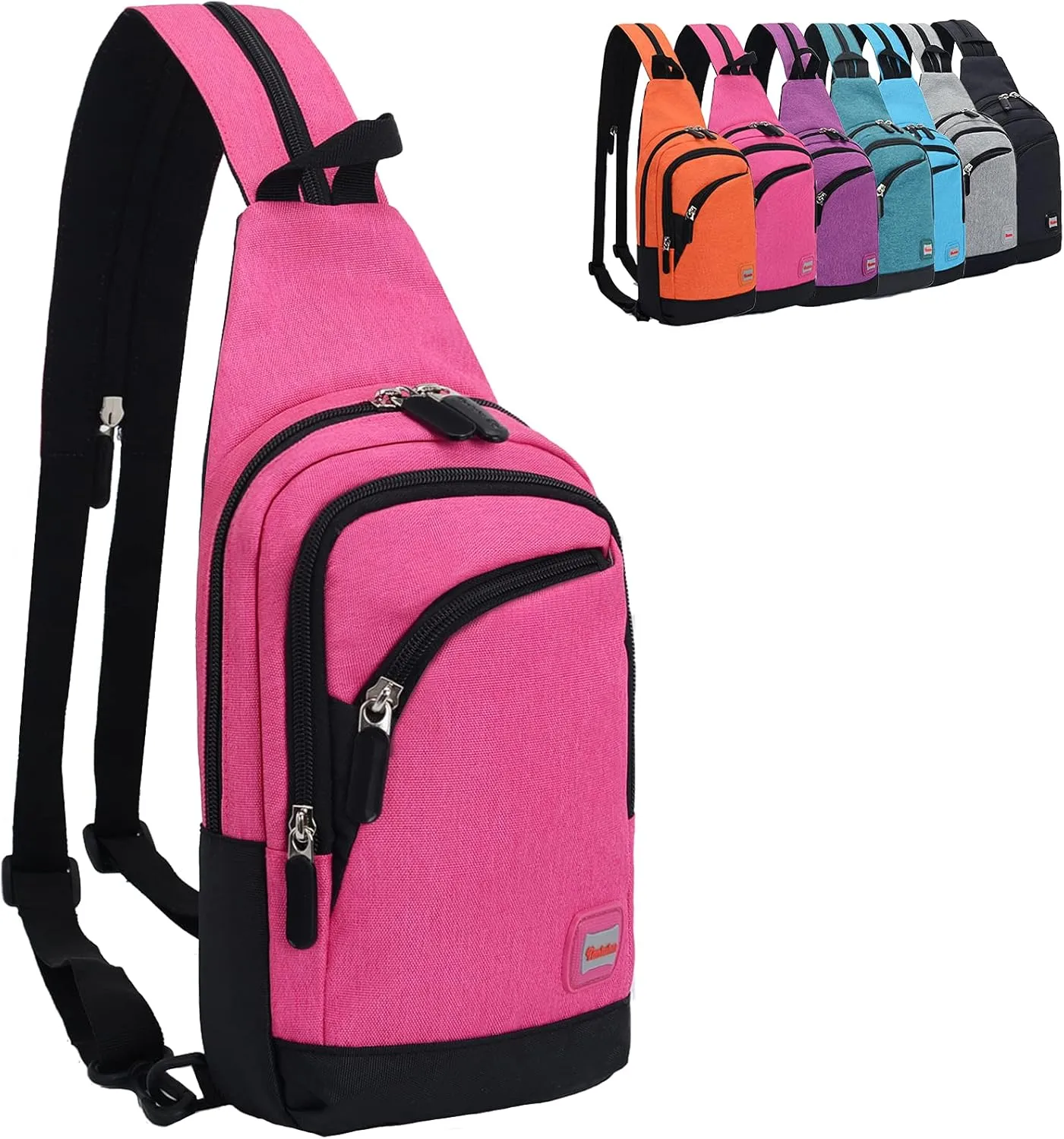 Peicees Small Sling Bag for Women Mens Convertible Crossbody Backpack Shoulder Chest Daypack with Zipper Strap for Hiking