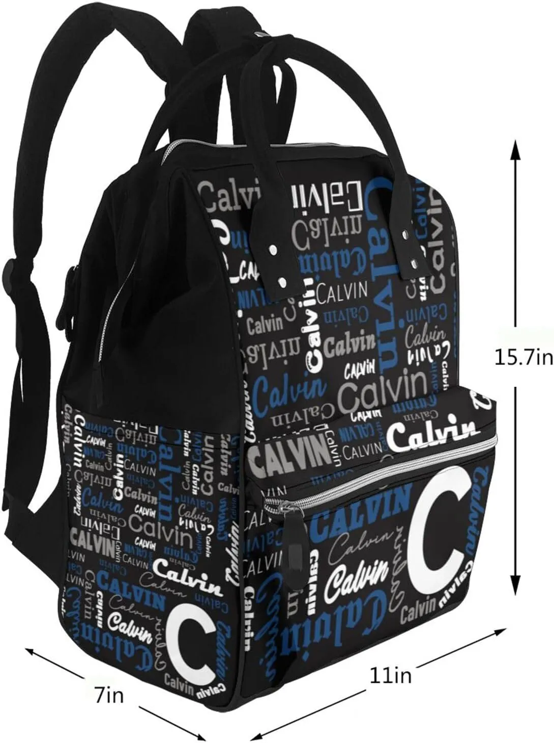 Personalized Name Large Capacity Diaper Bag for Women Men Custom Backpack Customized Fashion Daypack Shoulder Bag for Shopping Travel Camping Work Office