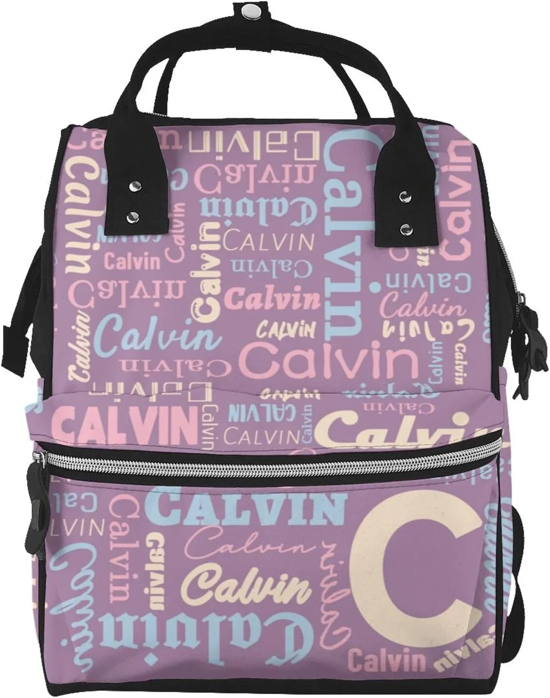 Personalized Name Large Capacity Diaper Bag for Women Men Custom Backpack Customized Fashion Daypack Shoulder Bag for Shopping Travel Camping Work Office