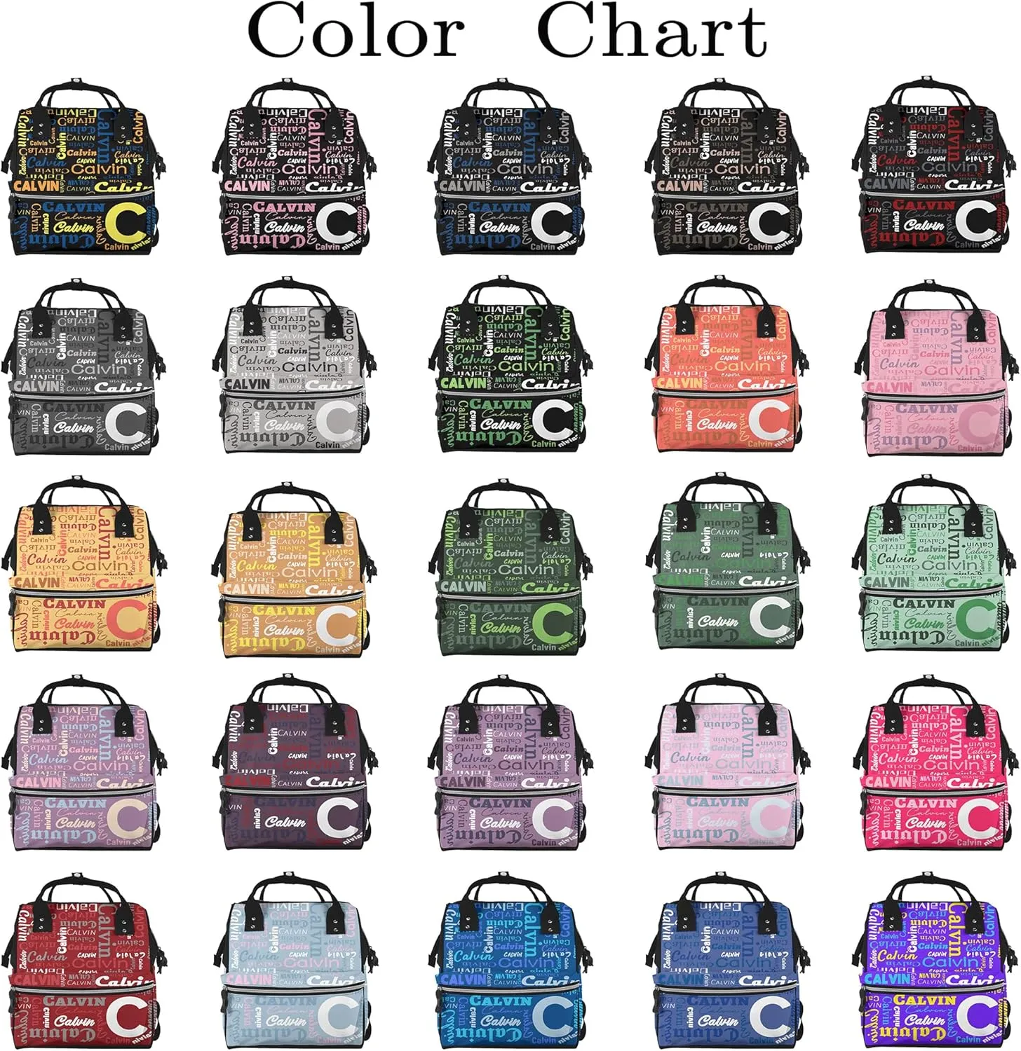 Personalized Name Large Capacity Diaper Bag for Women Men Custom Backpack Customized Fashion Daypack Shoulder Bag for Shopping Travel Camping Work Office