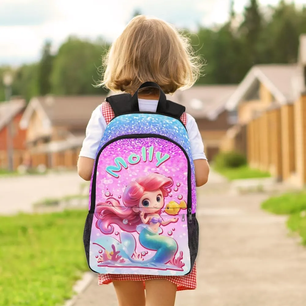 Personalized School Backpack for Boys Girls with Lunch Box Bag,Custom Toddler Backpack for Boys Girls