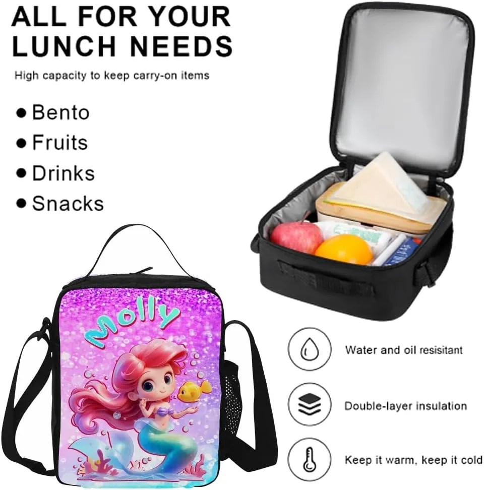 Personalized School Backpack for Boys Girls with Lunch Box Bag,Custom Toddler Backpack for Boys Girls