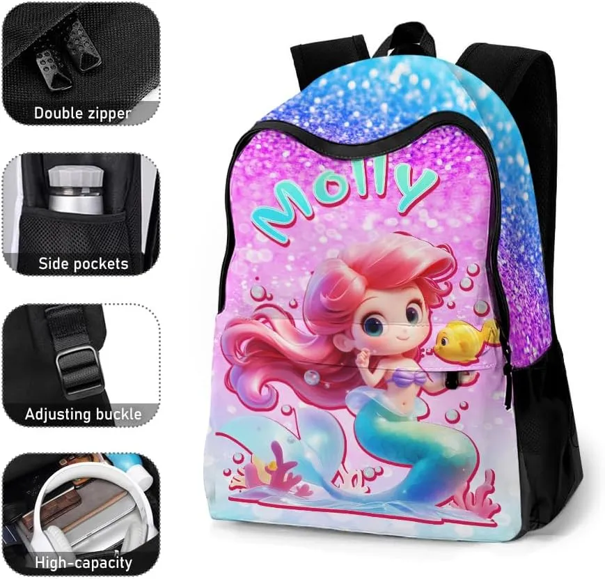Personalized School Backpack for Boys Girls with Lunch Box Bag,Custom Toddler Backpack for Boys Girls