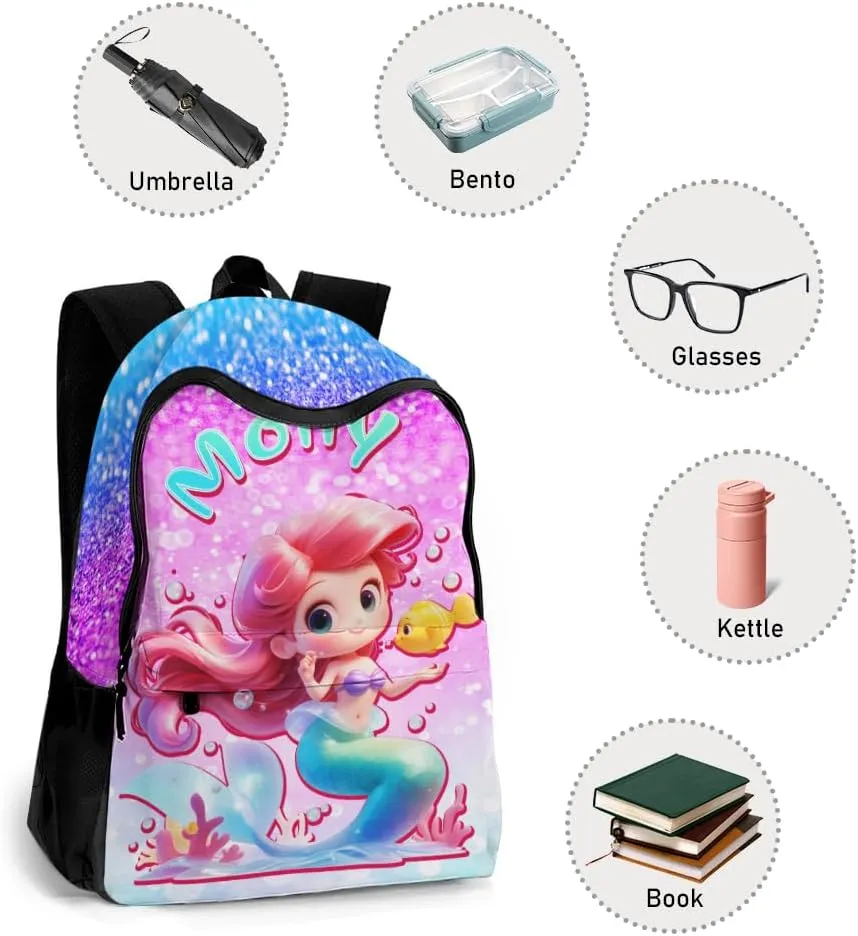 Personalized School Backpack for Boys Girls with Lunch Box Bag,Custom Toddler Backpack for Boys Girls