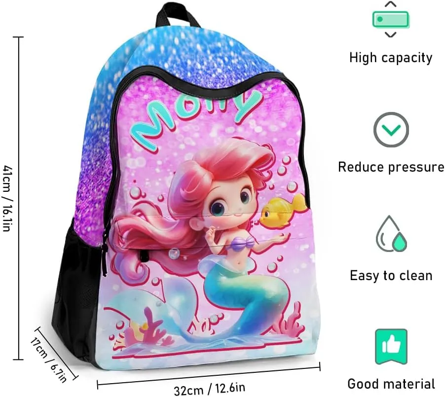 Personalized School Backpack for Boys Girls with Lunch Box Bag,Custom Toddler Backpack for Boys Girls