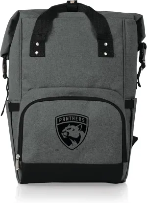 PICNIC TIME NHL OTG Roll-Top Cooler Backpack, Hiking Backpack Cooler, Soft Cooler Bag, (Heathered Gray)