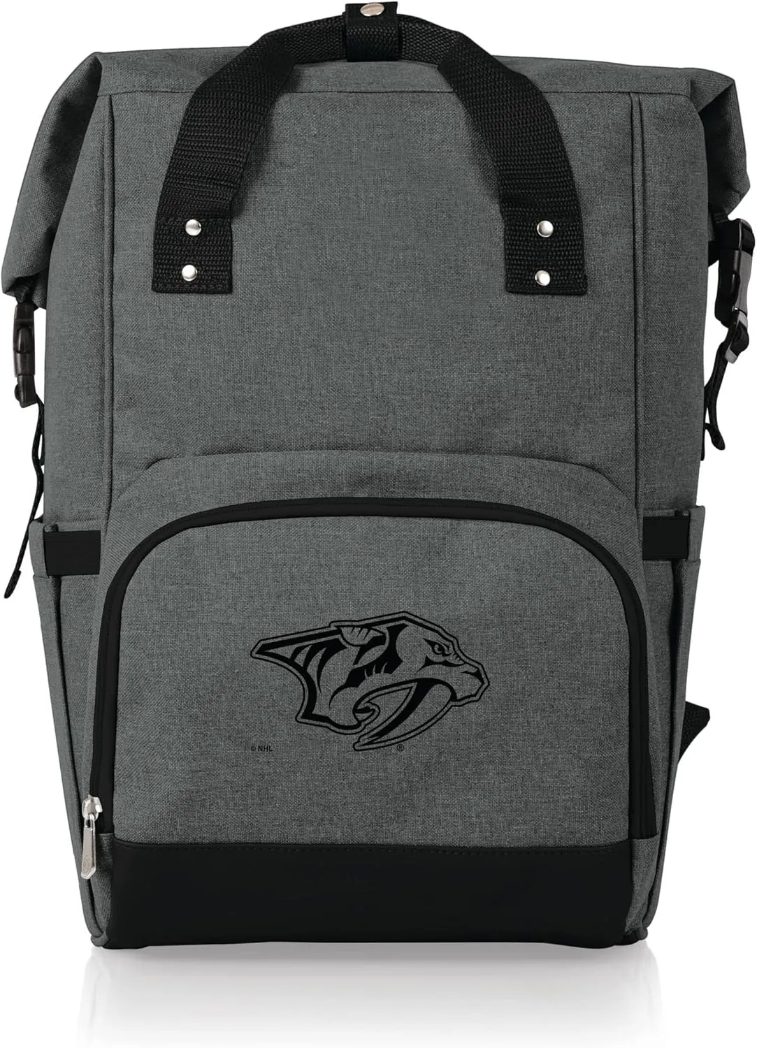 PICNIC TIME NHL OTG Roll-Top Cooler Backpack, Hiking Backpack Cooler, Soft Cooler Bag, (Heathered Gray)