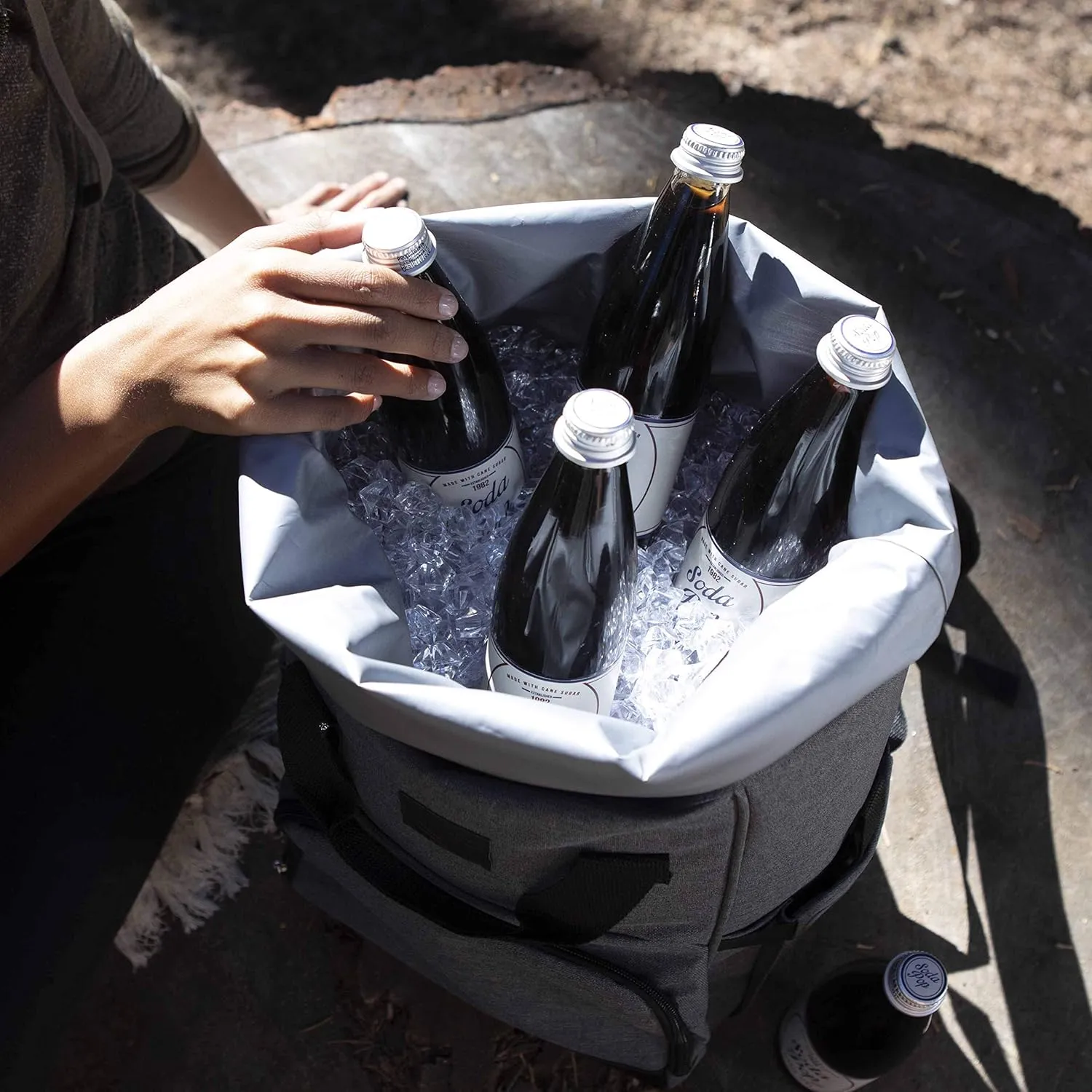 PICNIC TIME - Star Wars Celebration OTG Roll-Top Cooler Backpack, Hiking Backpack Cooler, Soft Cooler Bag, (Heathered Gray)
