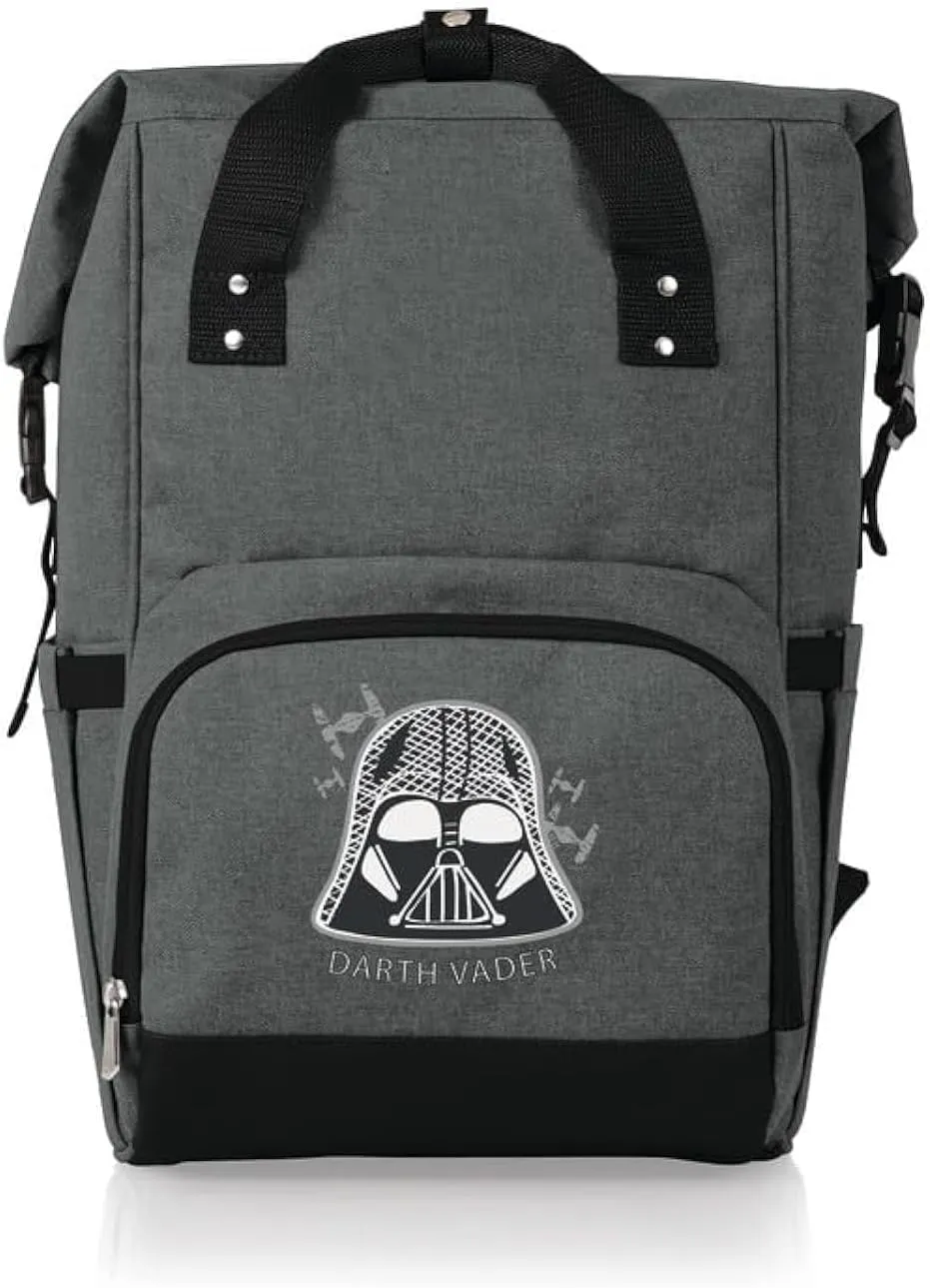 PICNIC TIME Star Wars Darth Vader OTG Roll-Top Cooler Backpack, Hiking Backpack Cooler, Soft Cooler Bag, (Heathered Gray)