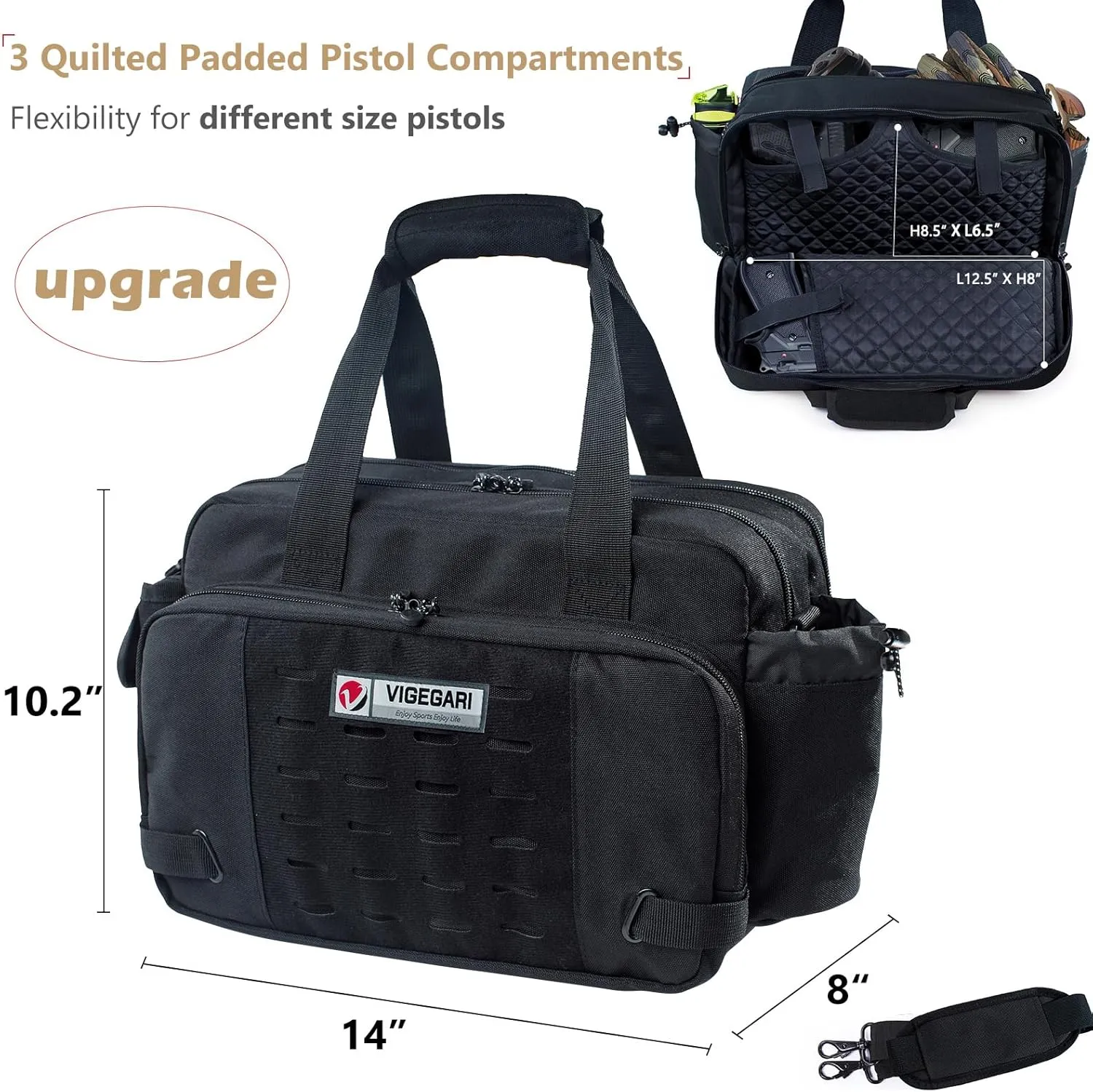 Pistol Shooting Bag - Tactical Handgun Case, Ammo, Gun Carrying Case