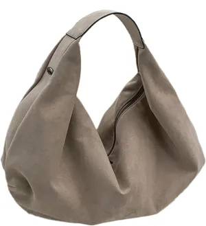 Pocadri Suede Tote Bags for Women Vegan Leather Handbag Work Slouchy Bag Shoulder Hobo Purse Tote Handbag