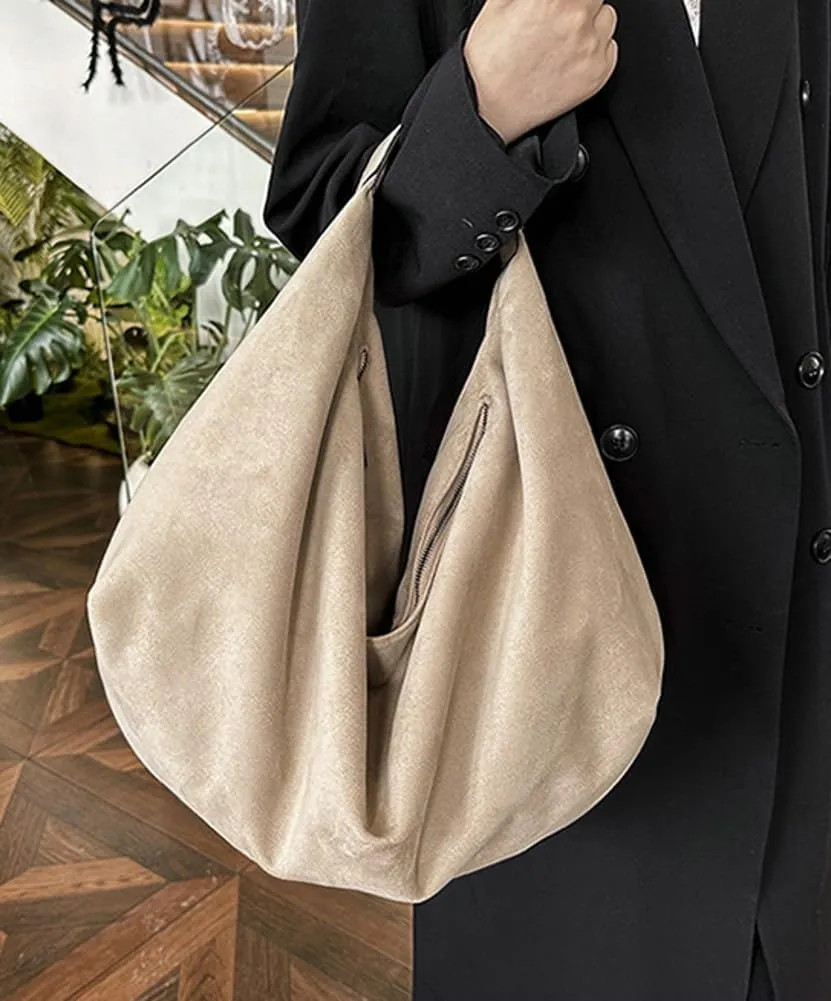 Pocadri Suede Tote Bags for Women Vegan Leather Handbag Work Slouchy Bag Shoulder Hobo Purse Tote Handbag