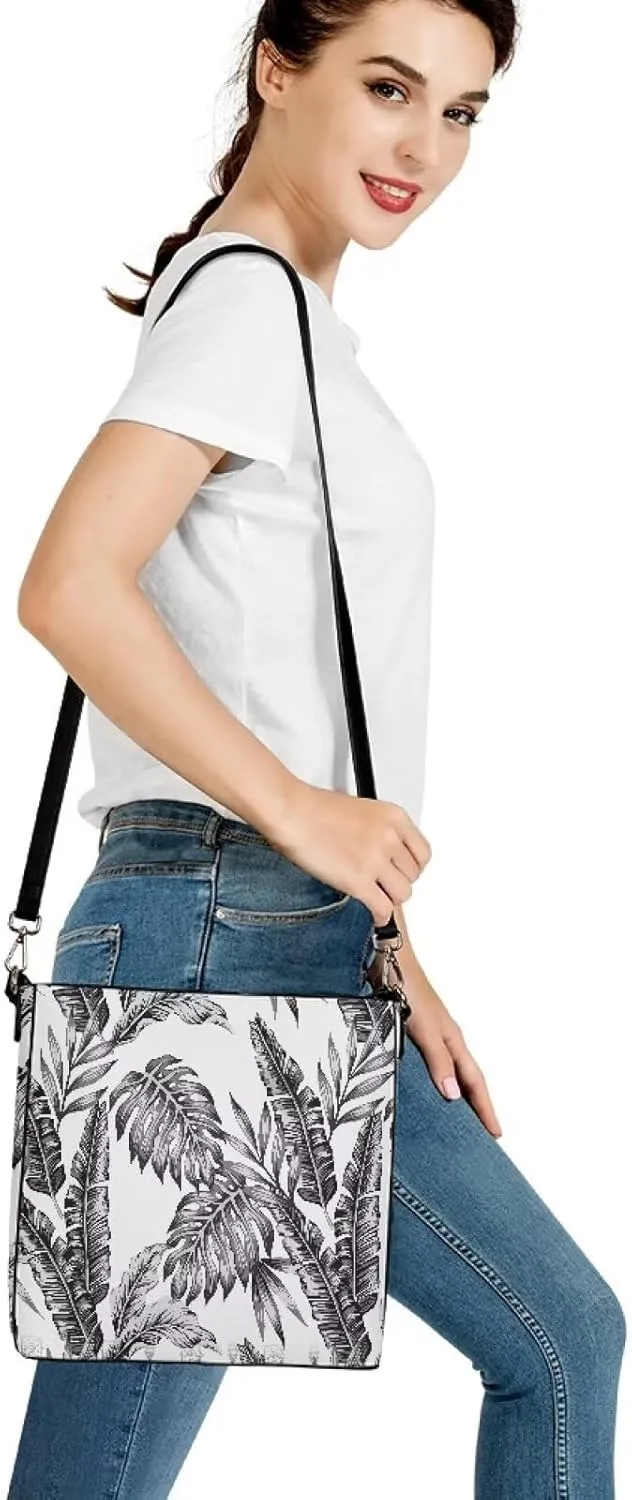 Polynesian Bucket Bags for Women Crossbody Bags Leather Tote Bag Summer Clutch Purses Hobo with 2 Detachable Straps