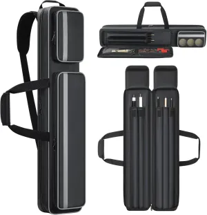 Pool Cue Case 2x3, Pool Stick Bag Pool Cue Soft Case with Multi-pocket for 2 Butts and 3 Shafts, Pool Stick Case with Shoulder Straps & Handle for Pool Cue & Accessories ( for 2 Butts & 3 Shafts )