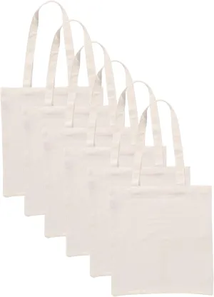 Popular Handicrafts 12 Pack Economical 14"x15" Cotton Tote Bag Lightweight Reusable Grocery Shopping Cloth Bags