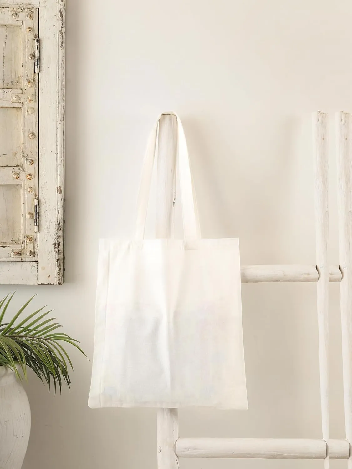 Popular Handicrafts 12 Pack Economical 14"x15" Cotton Tote Bag Lightweight Reusable Grocery Shopping Cloth Bags