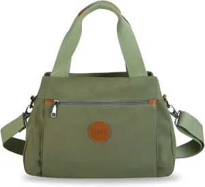 PORRASSO Women Crossbody Bag Casual Handbag Multi-pocket Shoulder Bag Nylon Tote