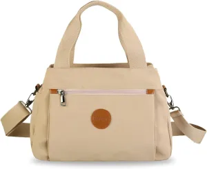 PORRASSO Women Crossbody Bag Casual Handbag Multi-pocket Shoulder Bag Nylon Tote