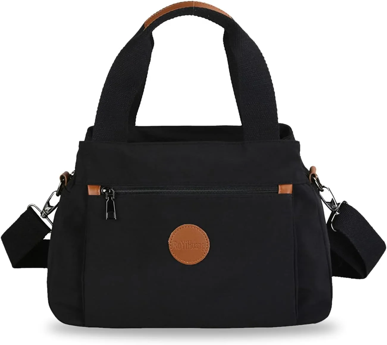 PORRASSO Women Crossbody Bag Casual Handbag Multi-pocket Shoulder Bag Nylon Tote