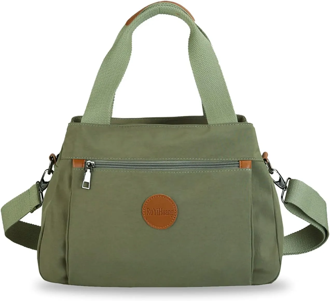 PORRASSO Women Crossbody Bag Casual Handbag Multi-pocket Shoulder Bag Nylon Tote