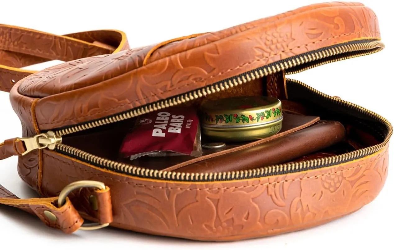 Portland Leather Goods Circle Crossbody Bag for Women – Handmade from the Finest Full-Grain Hides