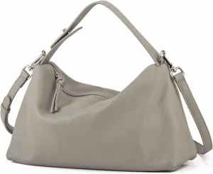Premium Full-Grained Leather Crossbody Bags for Women, Slouchy Shoulder Bag with Adjustable Strap and Tote Handbag