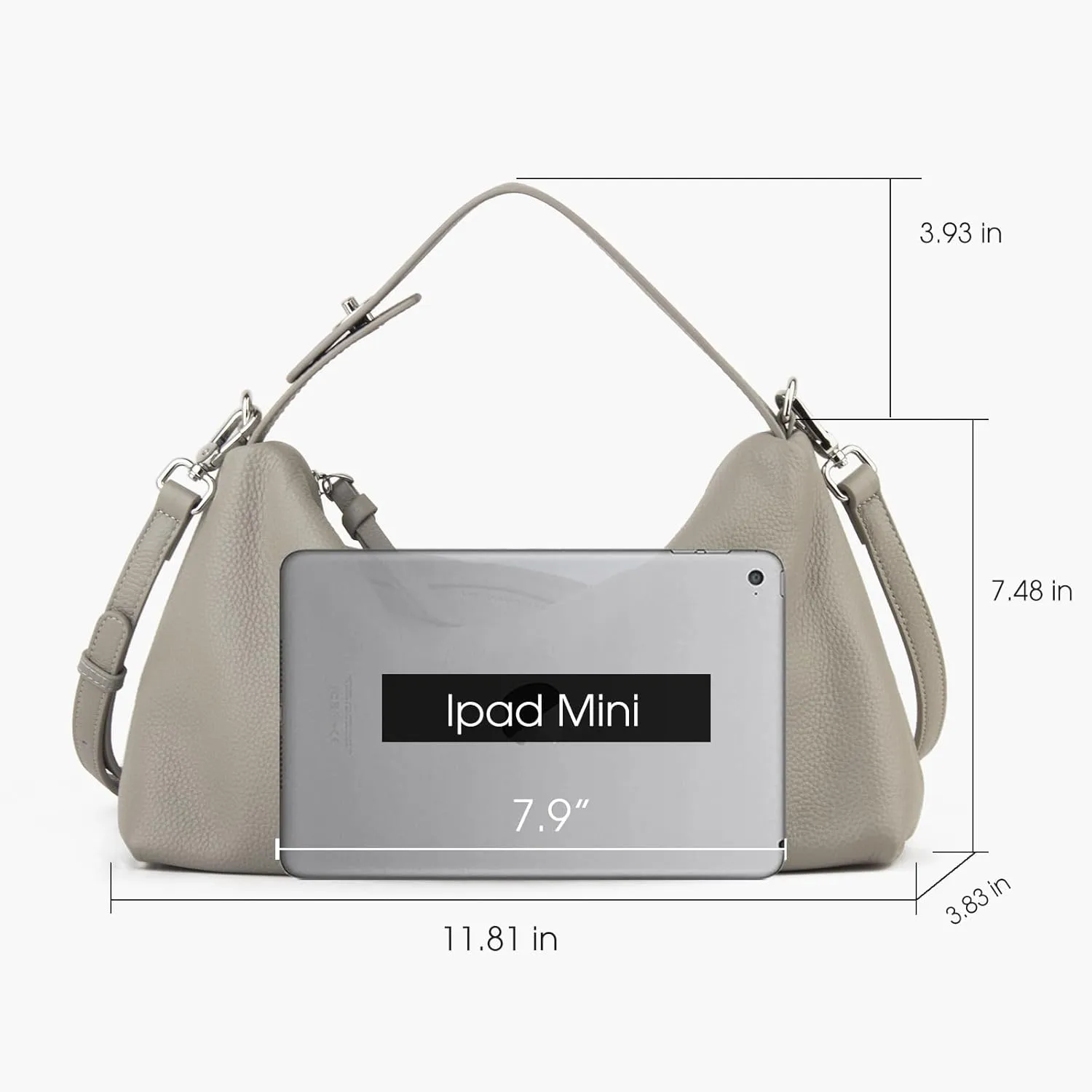 Premium Full-Grained Leather Crossbody Bags for Women, Slouchy Shoulder Bag with Adjustable Strap and Tote Handbag