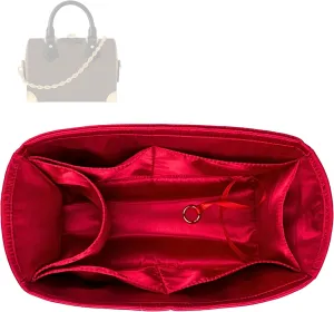 Premium Purse Organizer compatible with Lv Speedy Trunk 20 Bag Organizer - Handmade Smooth Natural Silk Bag Organizer, Perfect Fit for Nano 20 Mini Size (Red, For Speed* Trunk 20)