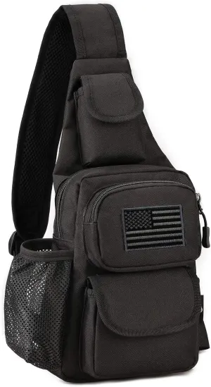 Protector Plus Tactical Sling Bag Military MOLLE Crossbody Pack (Patch Included)