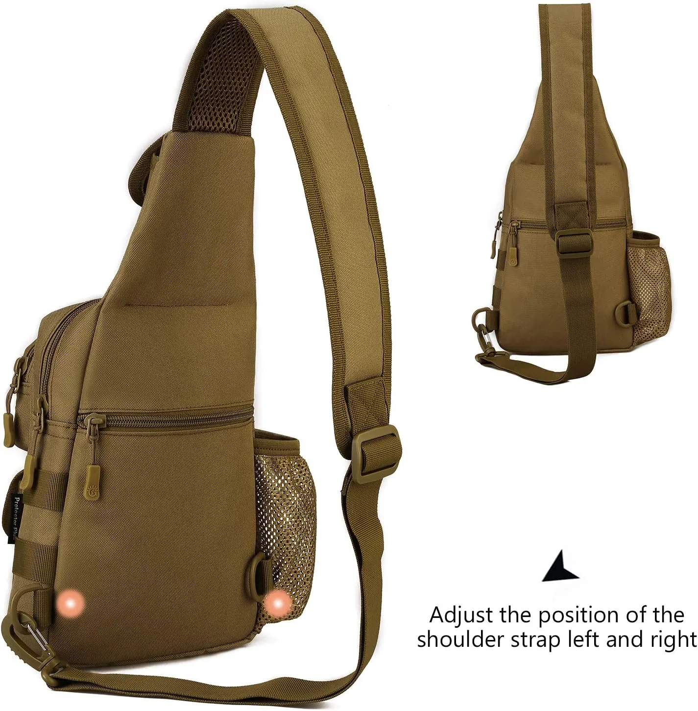 Protector Plus Tactical Sling Bag Military MOLLE Crossbody Pack (Patch Included)