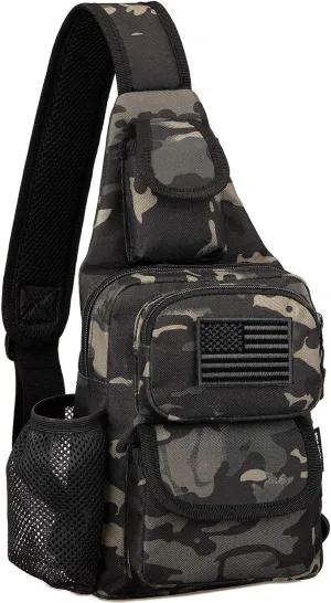 Protector Plus Tactical Sling Bag Military MOLLE Crossbody Pack (Patch Included)