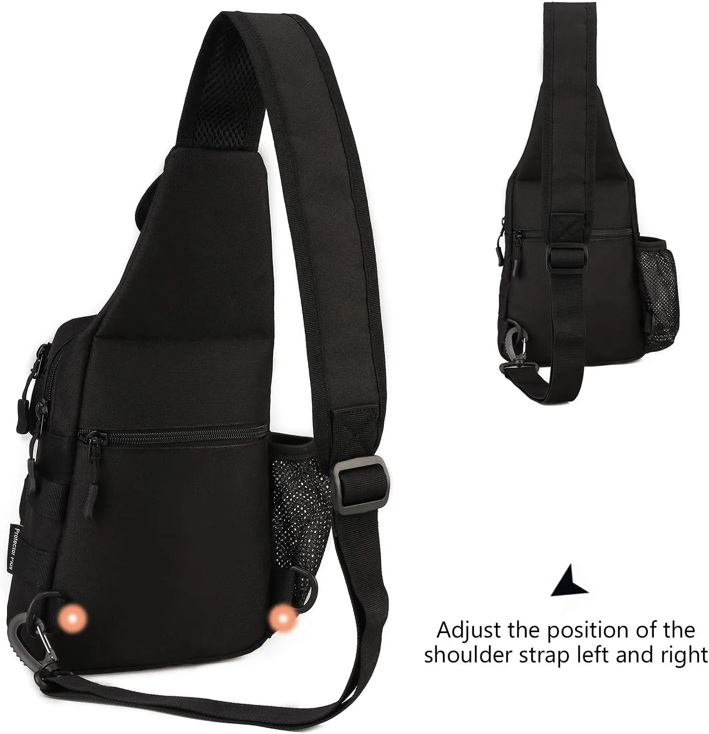 Protector Plus Tactical Sling Bag Military MOLLE Crossbody Pack (Patch Included)