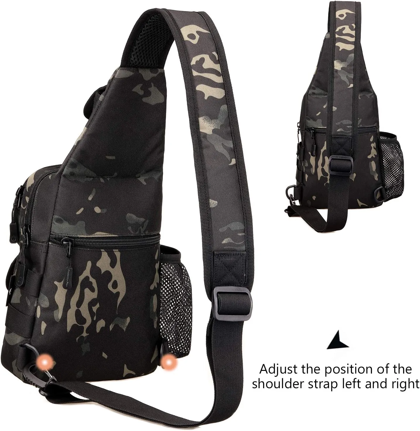Protector Plus Tactical Sling Bag Military MOLLE Crossbody Pack (Patch Included)