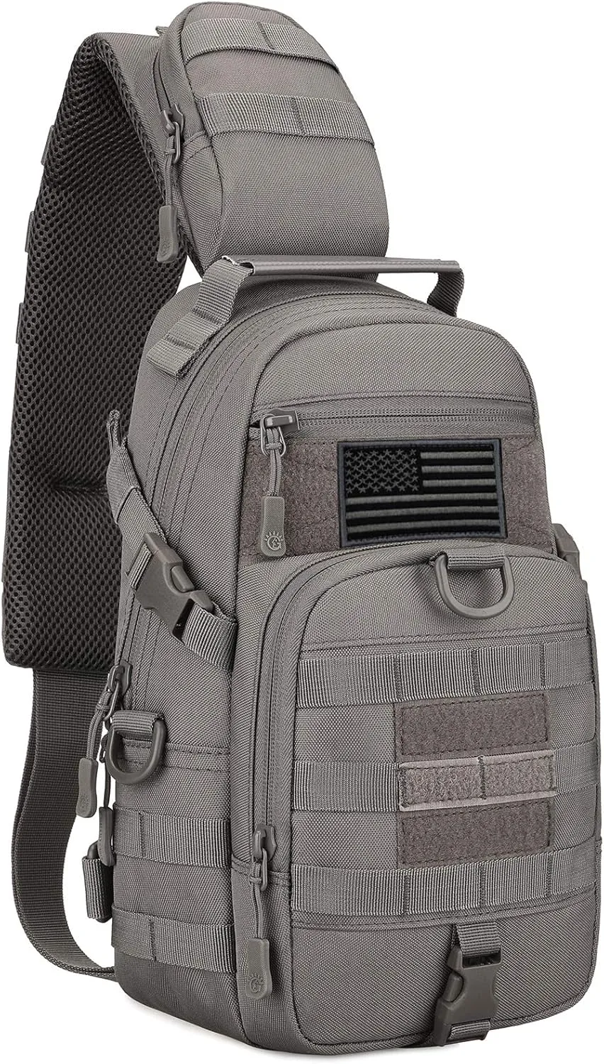Protector Plus Tactical Sling Bag Military MOLLE Crossbody Packs Chest Shoulder Backpack (Patch Included)