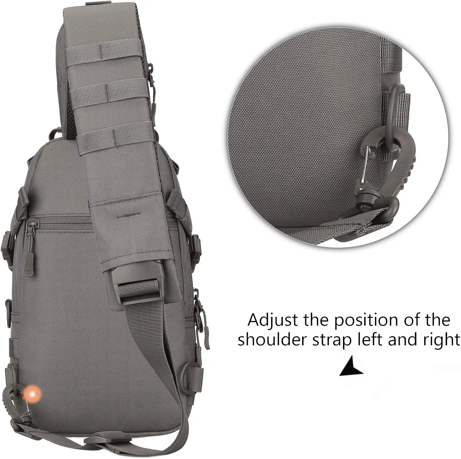 Protector Plus Tactical Sling Bag Military MOLLE Crossbody Packs Chest Shoulder Backpack (Patch Included)