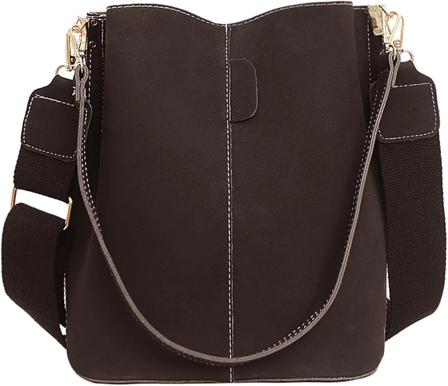 PU Leather Bucket Bag Women 2025 Fall Fashion Matte Finish Tote Shoulder Crossbody Handbag Work Casual Daily Everyday Wear
