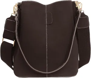 PU Leather Bucket Bag Women 2025 Fall Fashion Matte Finish Tote Shoulder Crossbody Handbag Work Casual Daily Everyday Wear