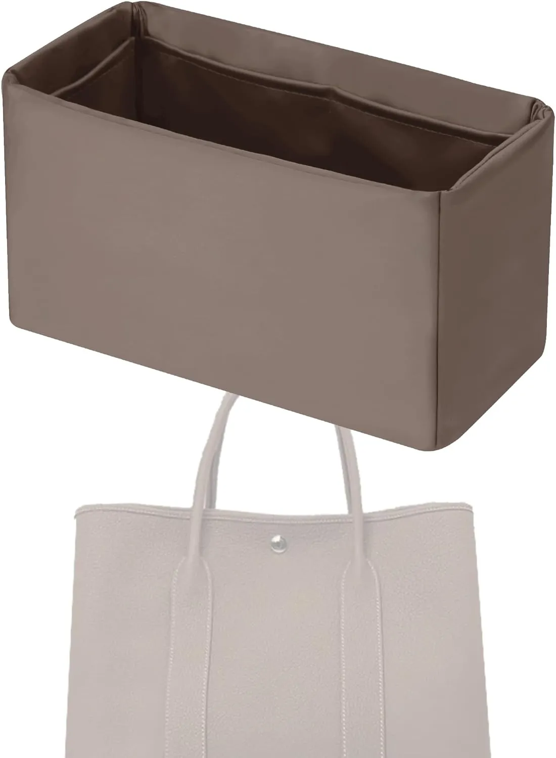 Purse Handbag Silky Organizer Insert Keep Bag Shape Fits Garden Party 26/30/36/49 Bags, Luxury Handbag Tote Lightweight Sturdy(GP 30,Etoupe grey)
