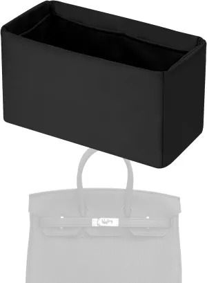 Purse Handbag Silky Organizer Insert Keep Bag Shape Fits Herme Birkin 20/25/30/35/40 bags, Luxury Handbag Tote Lightweight Sturdy(Black,BK 25)