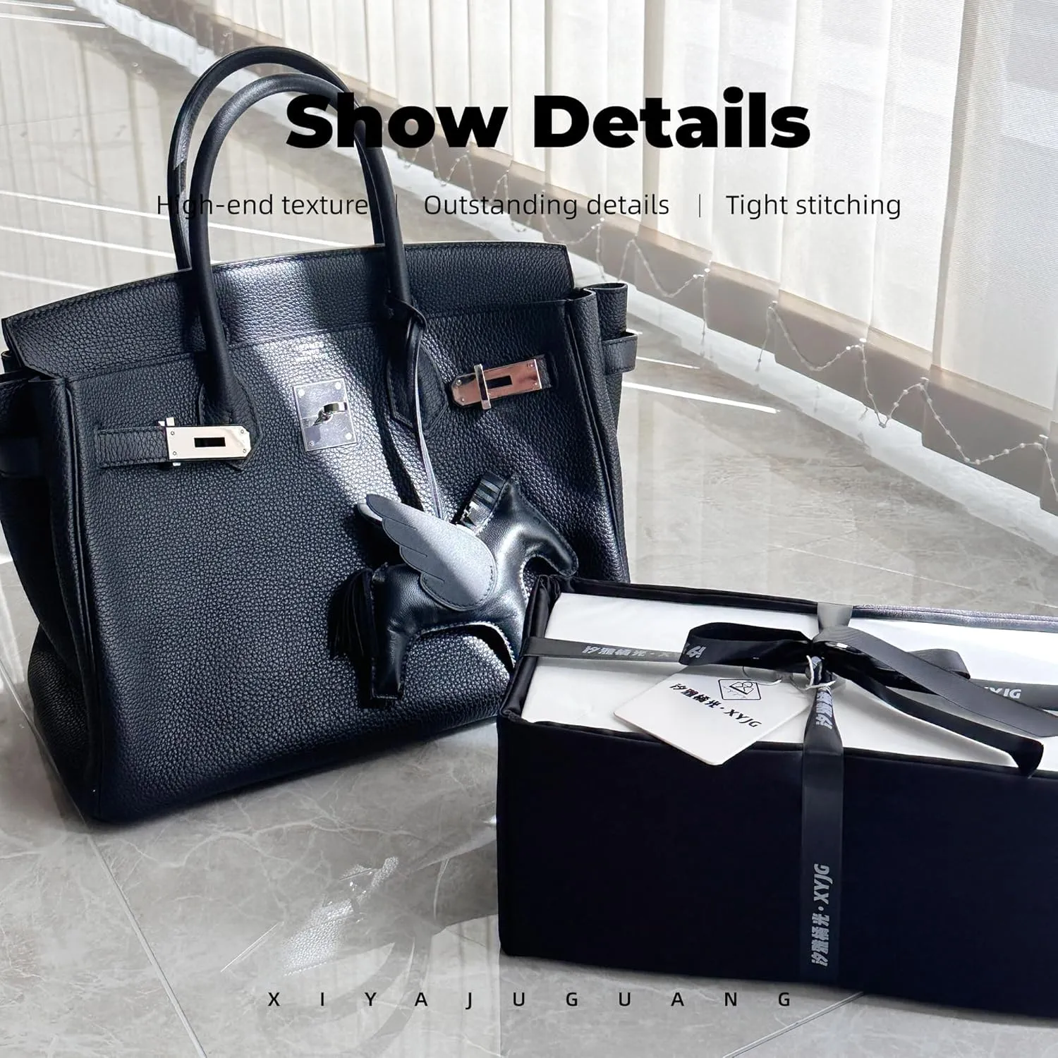 Purse Handbag Silky Organizer Insert Keep Bag Shape Fits Herme Birkin 20/25/30/35/40 bags, Luxury Handbag Tote Lightweight Sturdy(Black,BK 25)