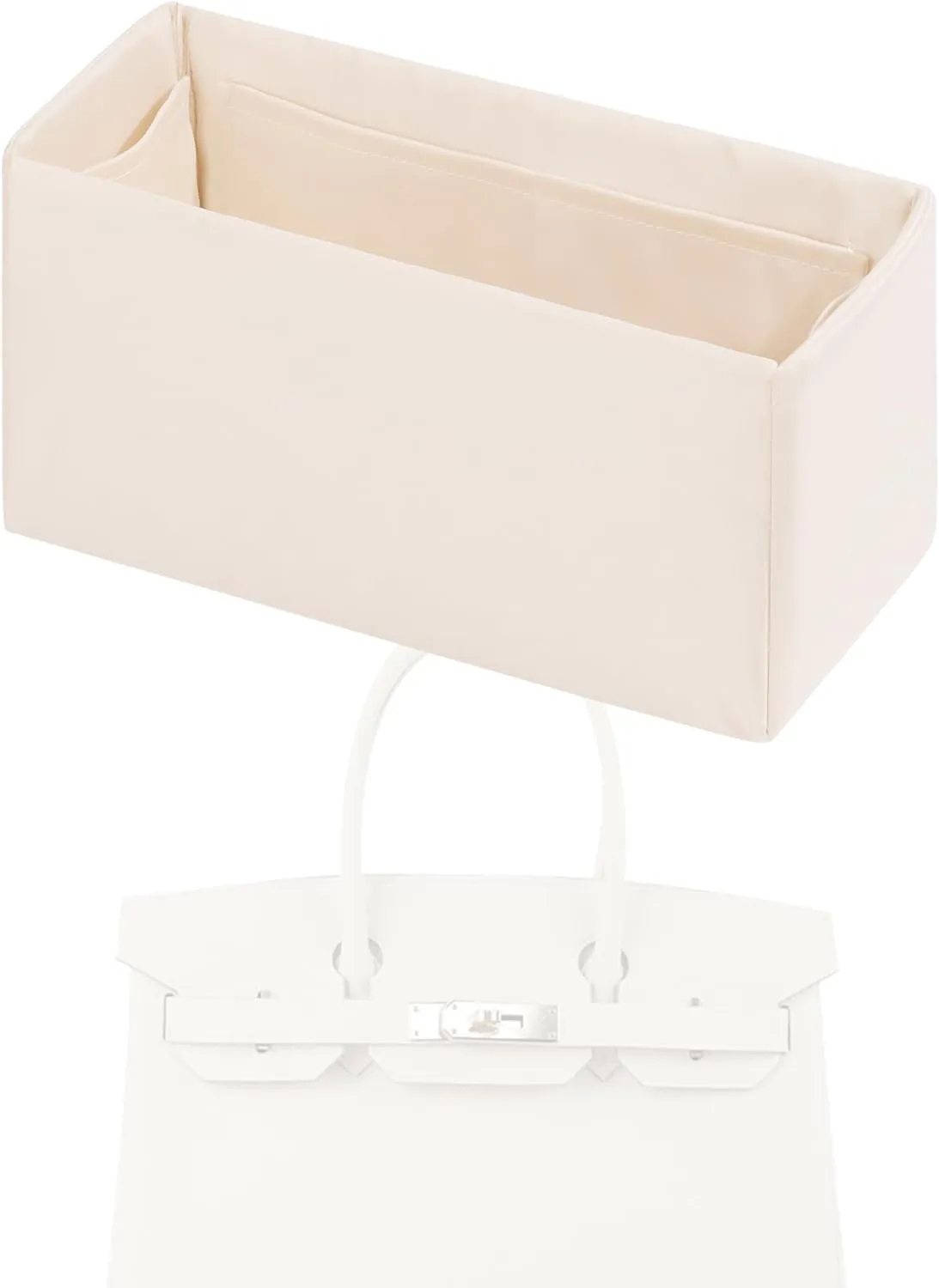 Purse Handbag Silky Organizer Insert Keep Bag Shape Fits Herme Birkin 20/25/30/35/40 bags, Luxury Handbag Tote Lightweight Sturdy(Craie,BK 25)