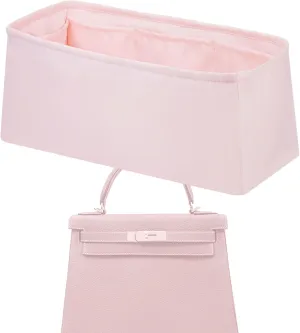 Purse Handbag Silky Organizer Insert Keep Bag Shape Fits Herme Kelly Pochette/Mini2/20/25/32/35/40 bags, Luxury Handbag Tote Lightweight Sturdy(Kelly Mini2,Pink)