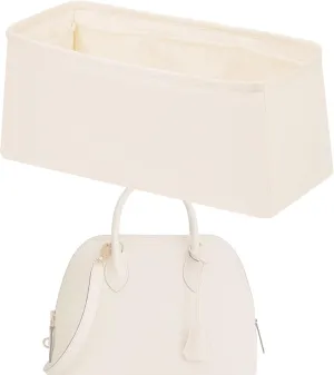 Purse Handbag Silky Organizer Insert Keep Bag Shape Fits Hermes Bolide 21/25/31/35/45 bags, Luxury Handbag Tote Lightweight Sturdy(1923-mini,Craie)