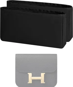 Purse Handbag Silky Organizer Insert Keep Bag Shape Fits Hermes Constance 19/New 19/24/New 24 Bags, Luxury Handbag Tote Lightweight Sturdy(New Constance19,Black)