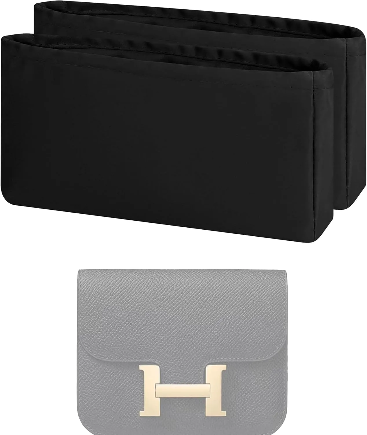 Purse Handbag Silky Organizer Insert Keep Bag Shape Fits Hermes Constance 19/New 19/24/New 24 Bags, Luxury Handbag Tote Lightweight Sturdy(New Constance19,Black)