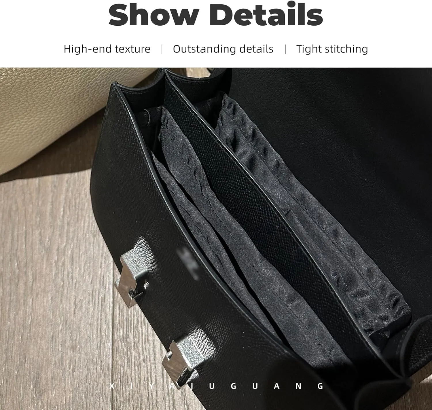 Purse Handbag Silky Organizer Insert Keep Bag Shape Fits Hermes Constance 19/New 19/24/New 24 Bags, Luxury Handbag Tote Lightweight Sturdy(New Constance19,Black)